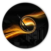 Designart 'Fractal 3D Dancing Yellow Design ' Modern wall clock