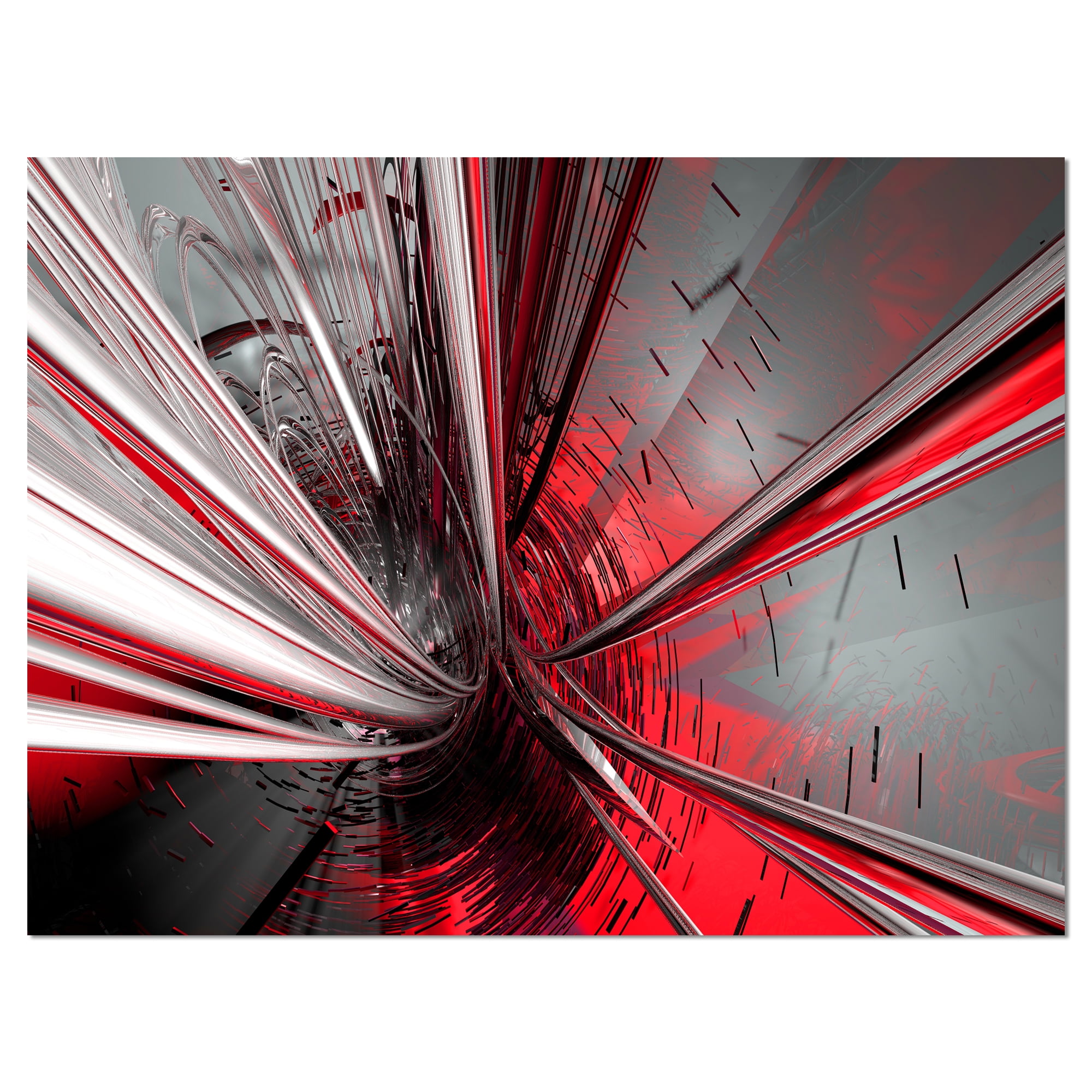 Designart 'Fractal 3D Deep into Middle ' Abstract Canvas Art Print