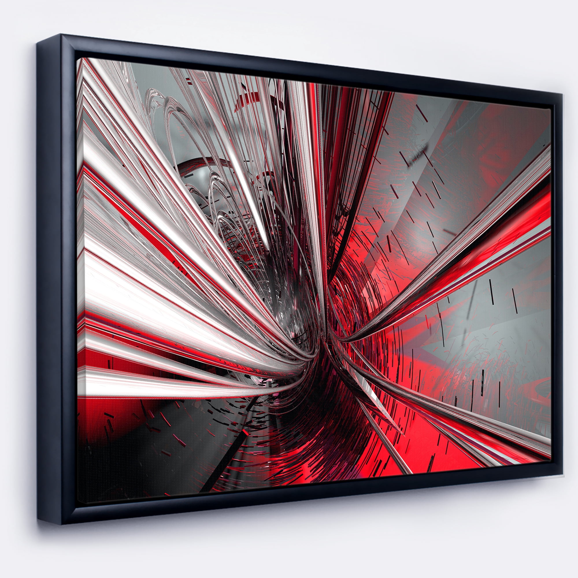Designart ' Fractal 3D Deep into Middle ' Contemporary Framed Canvas Art Print