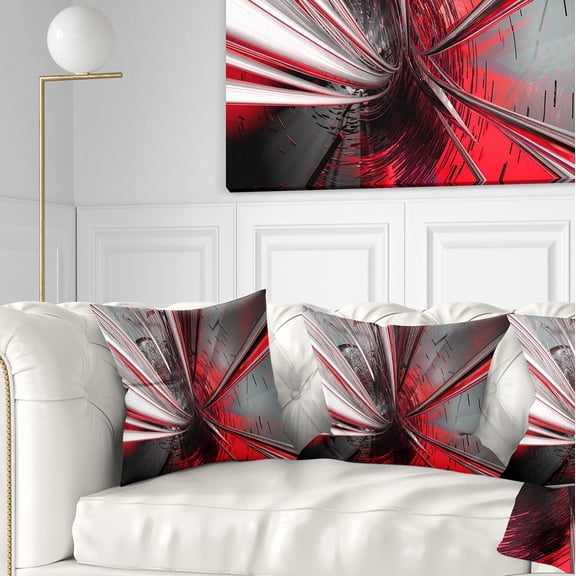 Designart Fractal 3D Deep into Middle - Contemporary Throw Pillow - 16x16