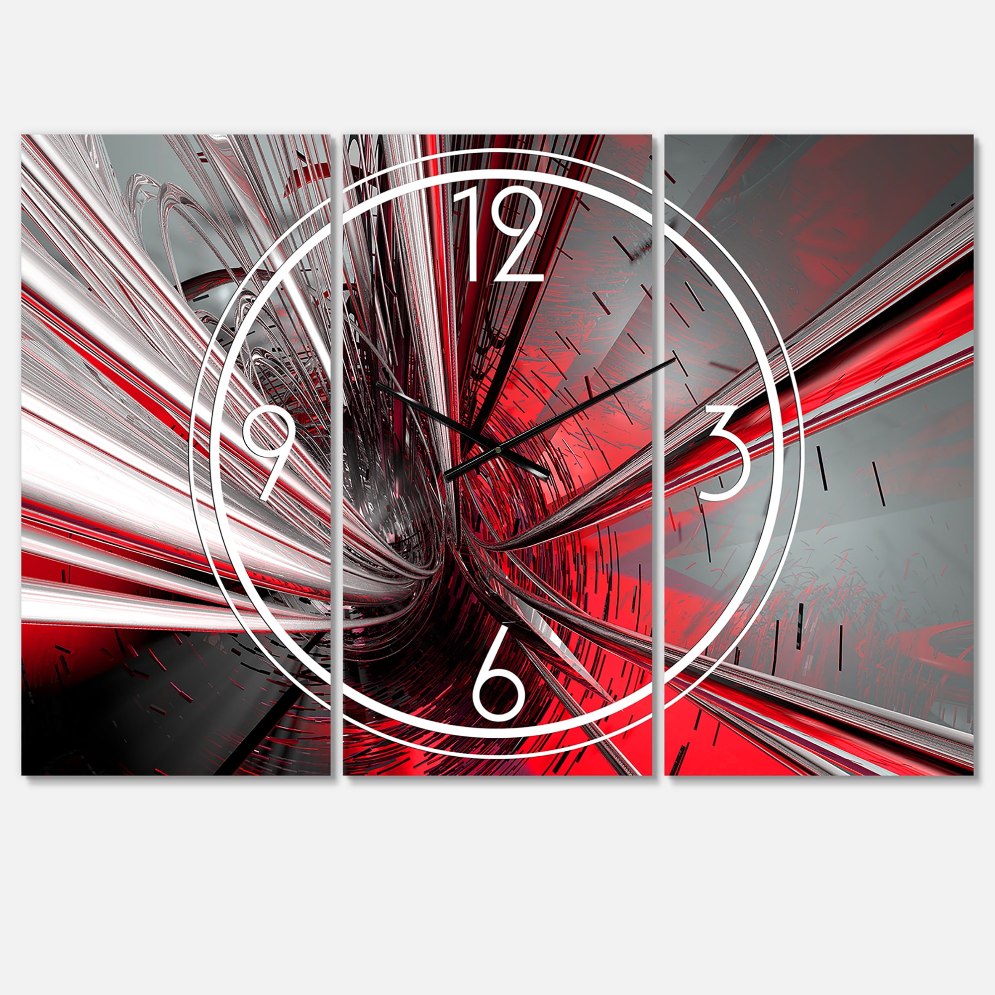 Designart 'Fractal 3D Deep into Middle' Modern Wall Clock
