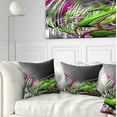 thumbnail image 1 of Designart Fractal 3D Green Purple Stripes - Contemporary Throw Pillow - 18x18, 1 of 5