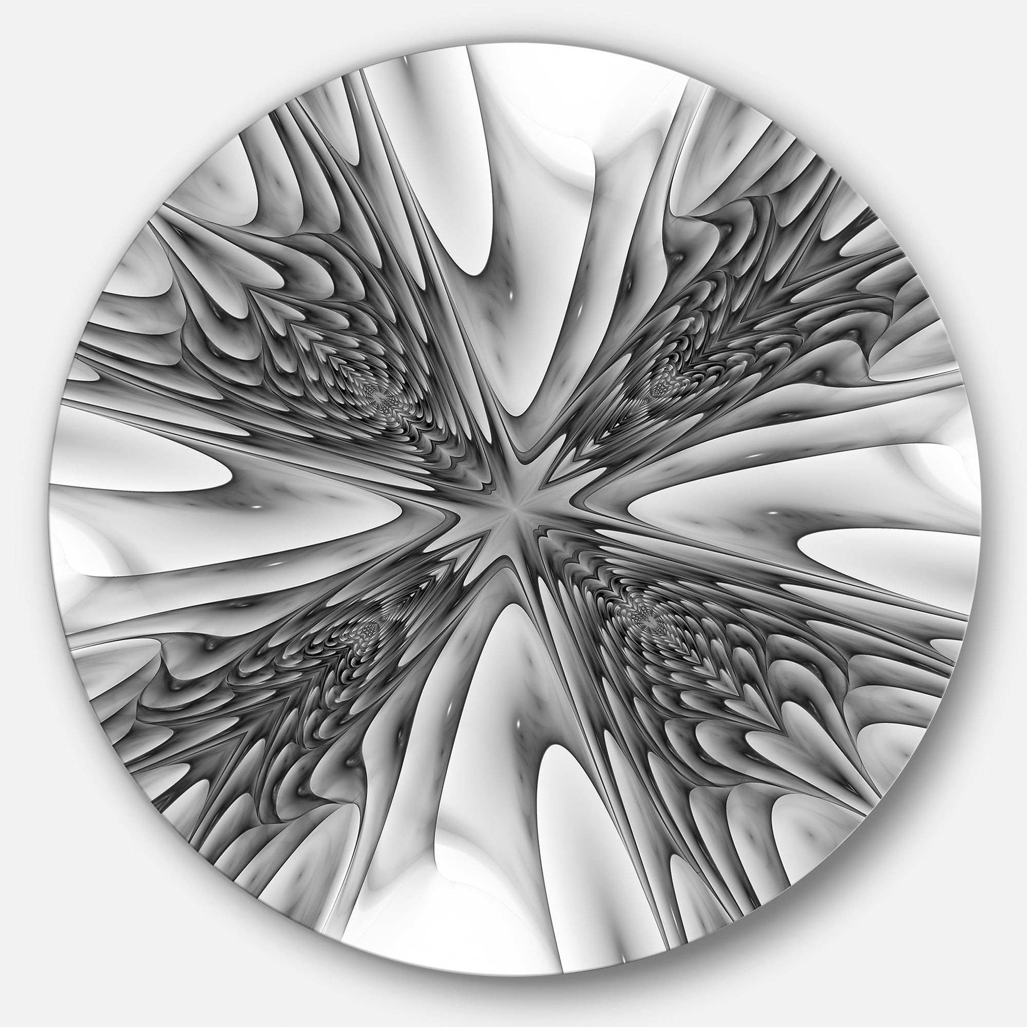 Designart 'Fractal 3D Magical Depth' Abstract Circle Metal Wall Art