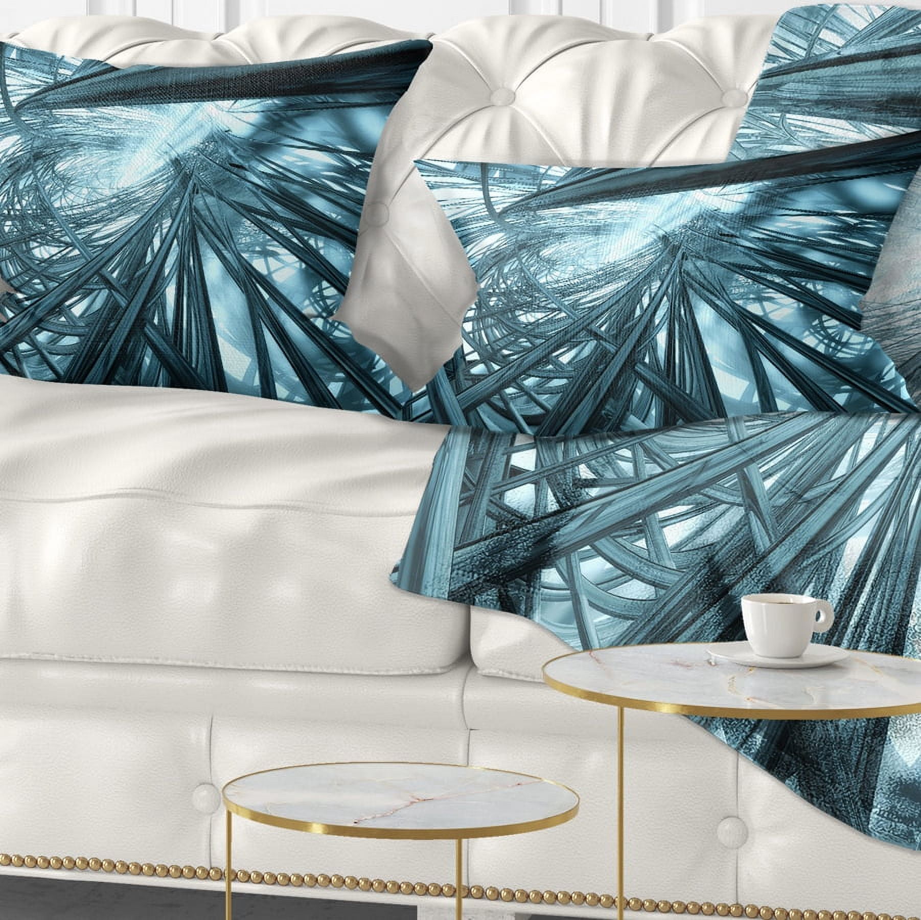 Designart Fractal 3D Stripes Everywhere - Contemporary Throw Pillow - 12x20