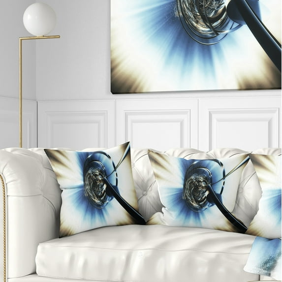 Designart Fractal 3D Tangle in Middle - Contemporary Throw Pillow - 16x16