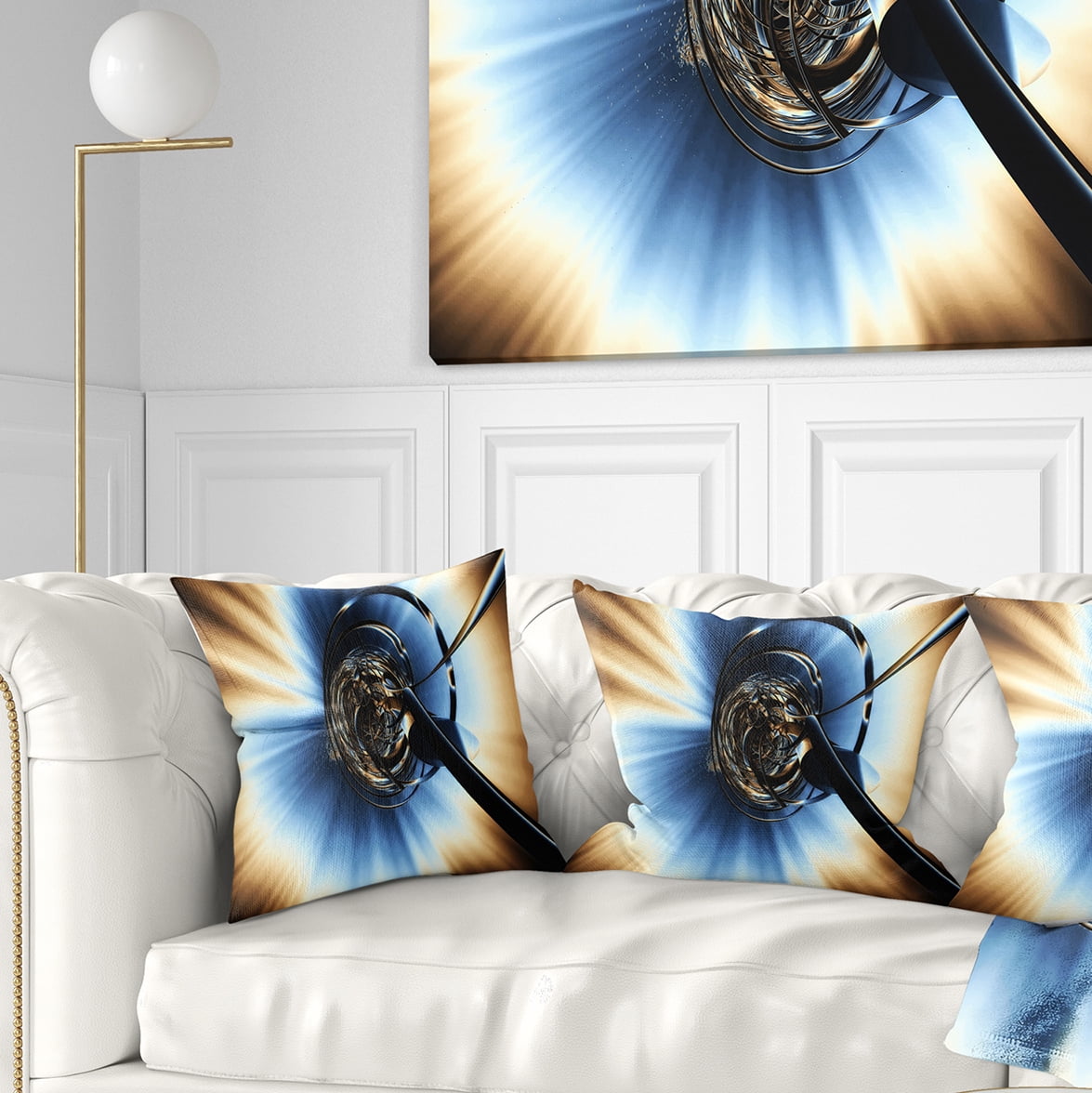Designart Fractal 3D Tangled Knot - Contemporary Throw Pillow - 18x18