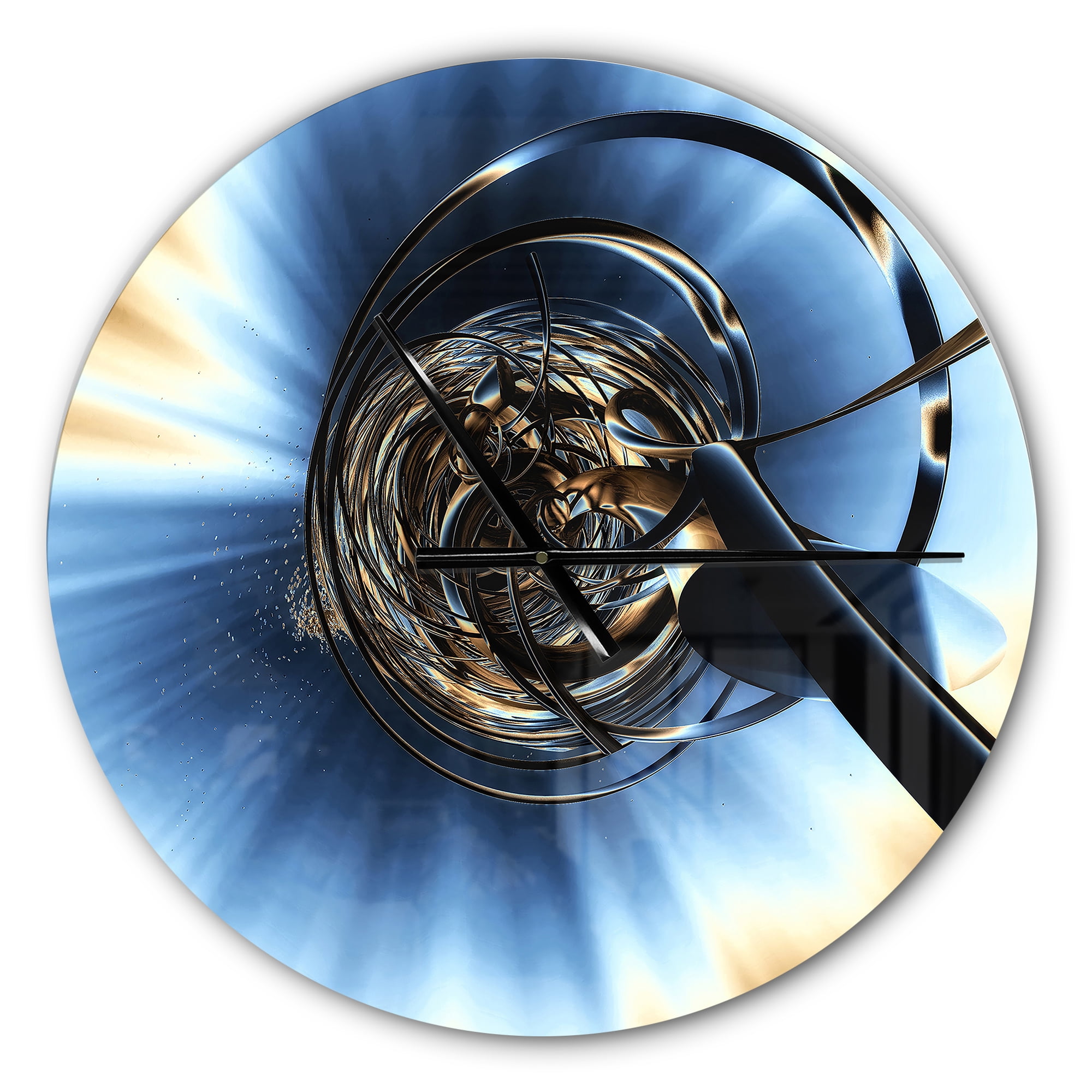Designart 'Fractal 3D Tangled Knot ' Modern wall clock