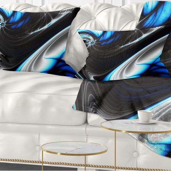 Designart Fractal Artwork for Creative Design - Abstract Throw Pillow - 12x20
