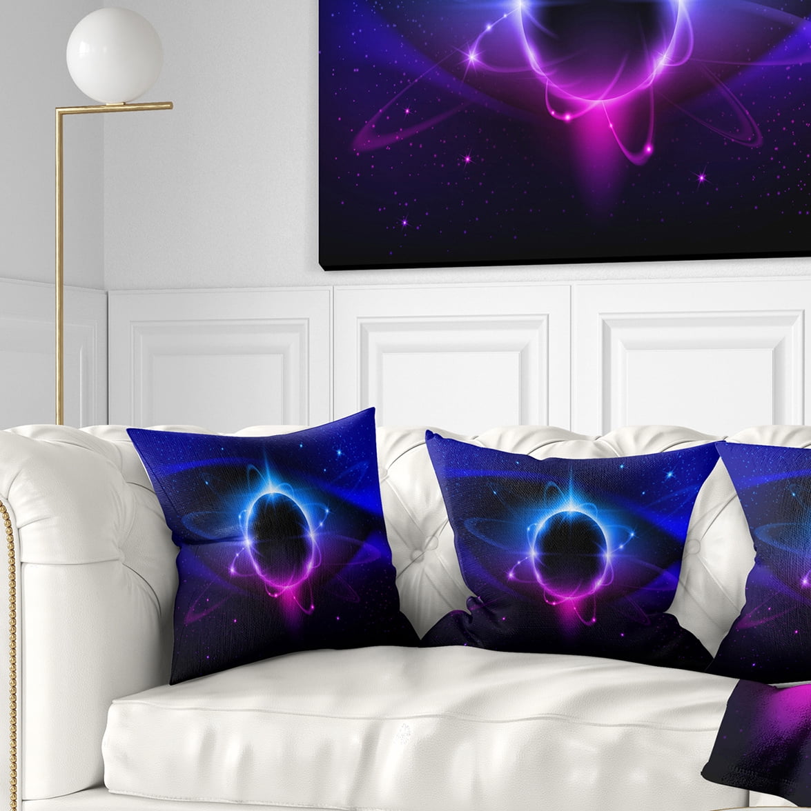 Designart Fractal Black Star - Contemporary Throw Pillow - 18x18