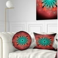 thumbnail image 1 of Designart Fractal Blooming Blue Red Flower - Floral Throw Pillow - 12x20, 1 of 5