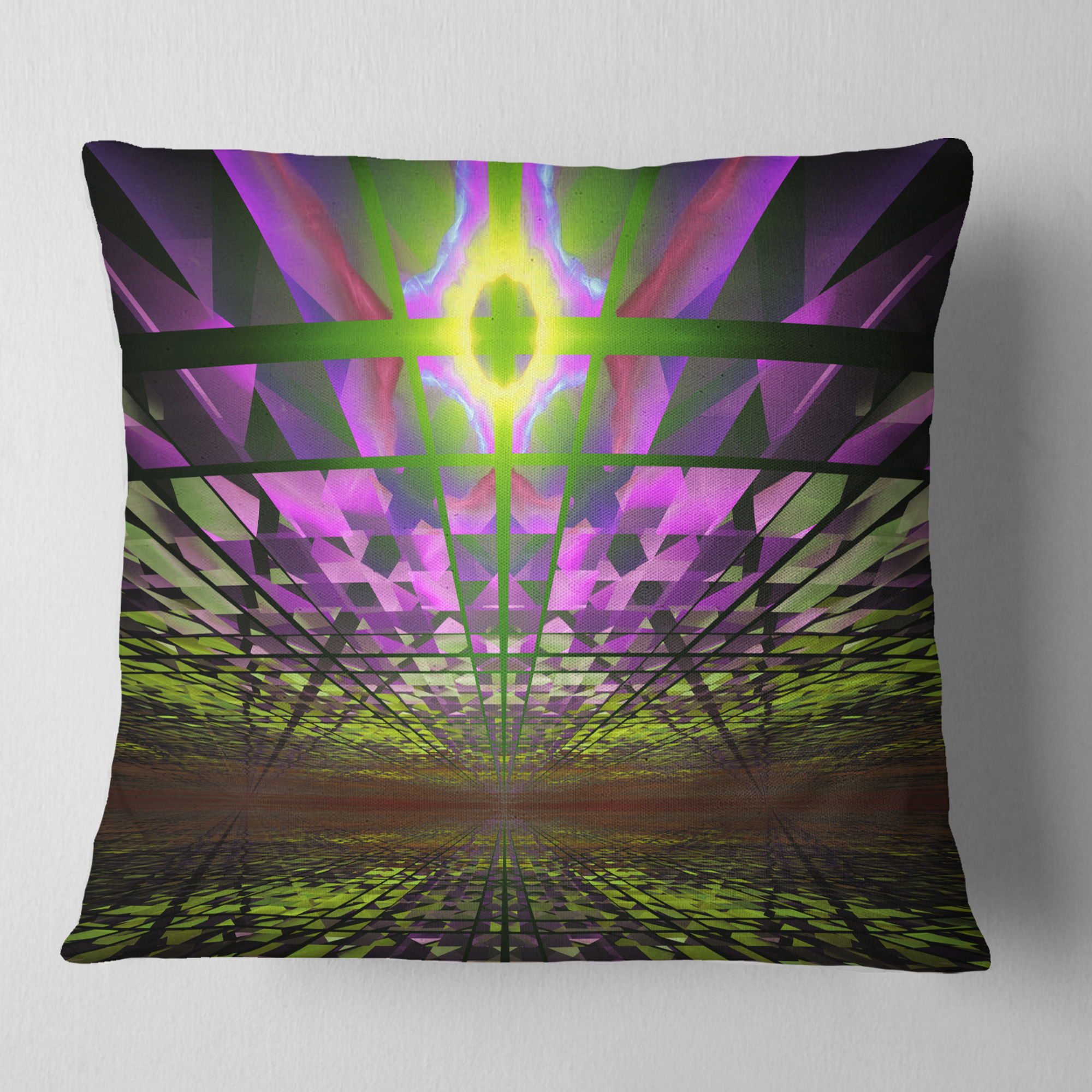 Designart Fractal Cosmic Apocalypse - Abstract Throw Pillow - 18x18
