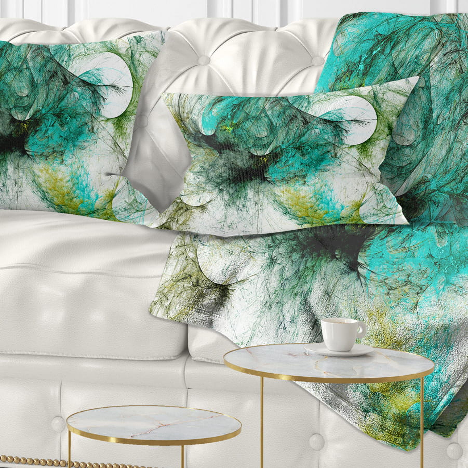 Designart Fractal Digital Paint Pattern - Abstract Throw Pillow - 12x20