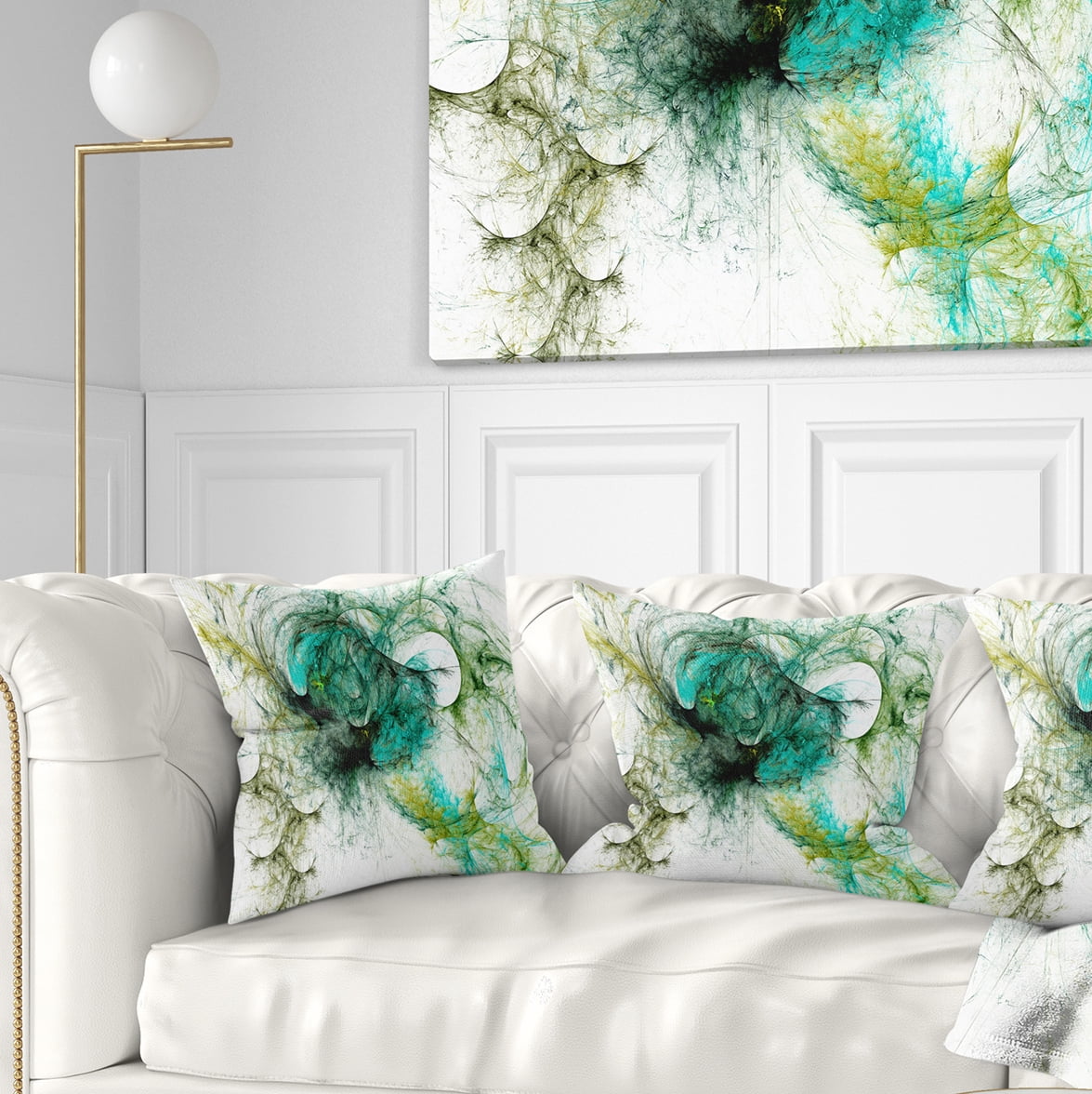 Designart Fractal Digital Paint Pattern - Abstract Throw Pillow - 18x18