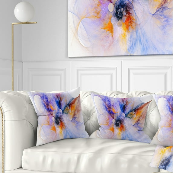Designart Fractal Floral Art - Floral Throw Pillow - 18x18