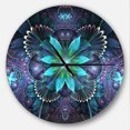 thumbnail image 1 of Designart Fractal Flower Blue Digital Art 23" x 23" Analog Round Modern Wall Clock, CLM11808-C23, 1 of 3