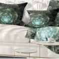 thumbnail image 1 of Designart Fractal Flower Blue and Gray - Floral Throw Pillow - 12x20, 1 of 5