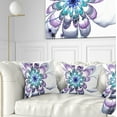 thumbnail image 1 of Designart Fractal Flower Light Blue - Floral Throw Pillow - 16x16, 1 of 5