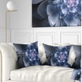 thumbnail image 1 of Designart Fractal Flower Light Blue Petals - Floral Throw Pillow - 18x18, 1 of 5