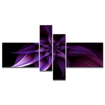 Designart 'Fractal Flower Purple ' Floral Art Canvas Print