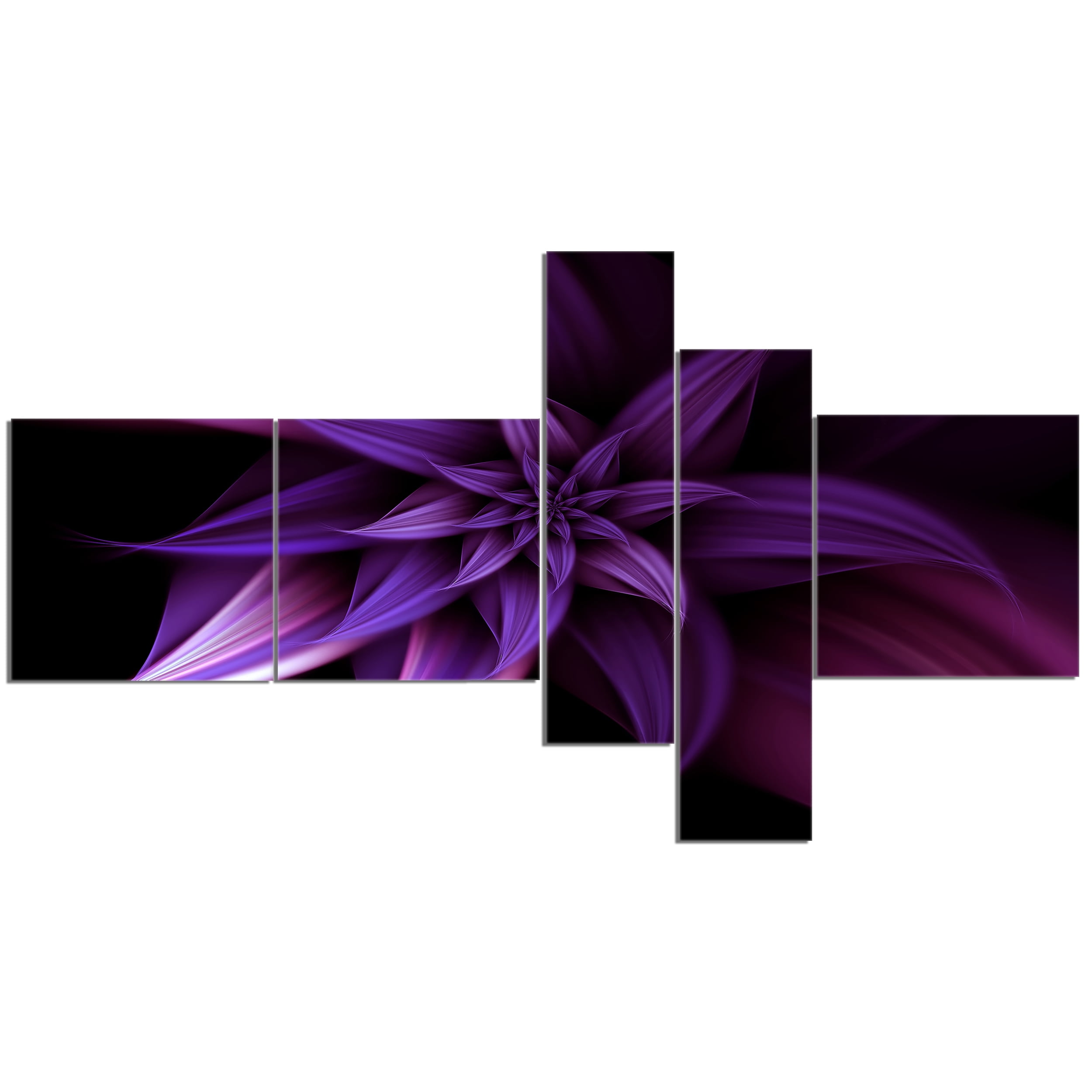 Designart 'Fractal Flower Purple ' Floral Art Canvas Print