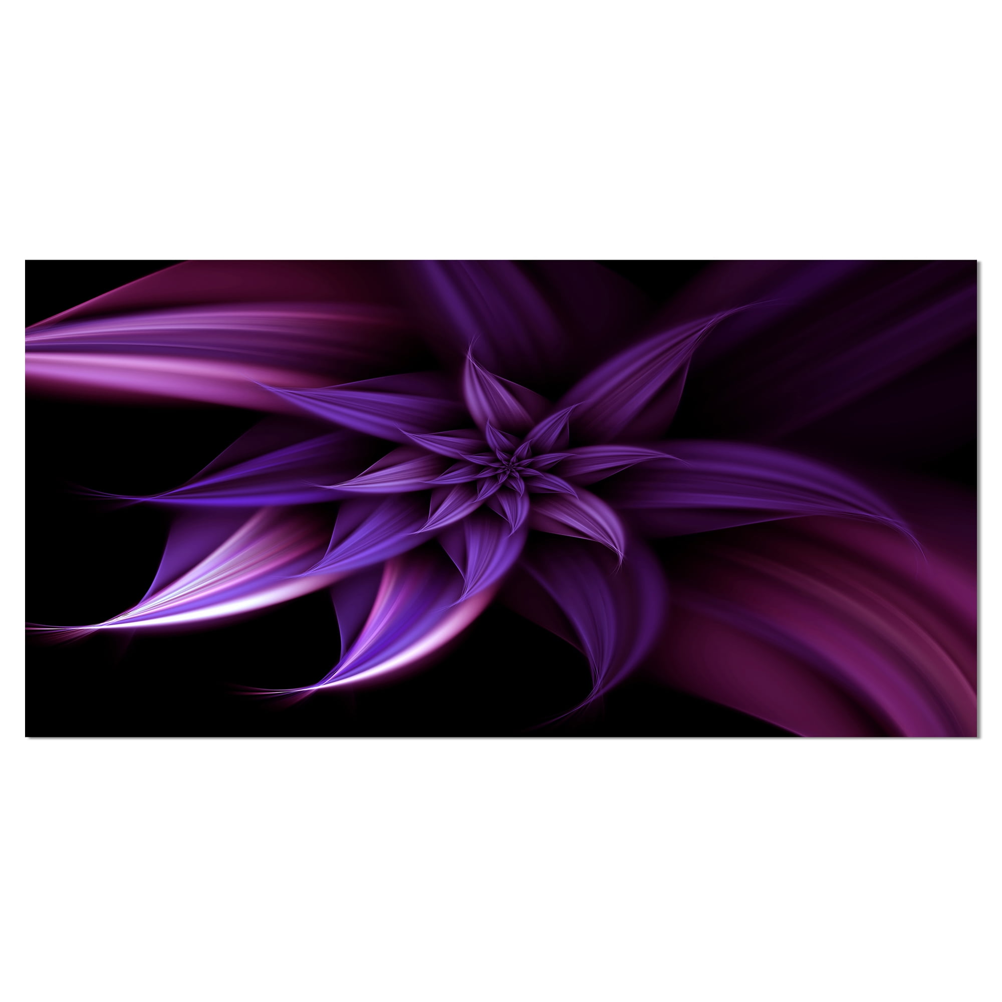 Designart 'Fractal Flower Purple ' Floral Art Canvas Print