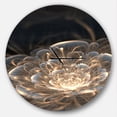 thumbnail image 1 of Designart 'Fractal Flower with Golden Rays ' Modern wall clock, 1 of 4