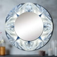 thumbnail image 1 of Designart "Fractal Flowers in Turquoise and White I" Modern Geometric Rund Mirror For Wall Decor - Large Turquoise Round Print Mirror - Round Contemporary Mirror 36" x 36" Inch, 1 of 5