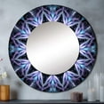 thumbnail image 1 of Designart "Fractal Flowers in Turquoise and White IV" Modern Geometric Rund Mirror For Wall Decor - Large Turquoise Round Printed Mirror - Modern Round Mirror 23" x 23" Inch, 1 of 6