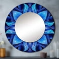 thumbnail image 1 of Designart "Fractal Flowers in Turquoise and White VII" Modern Geometric Round Mirror Wall Décor Modern - Large Turquoise Round Mirror - Round Mirror 36" x 36" Inch, 1 of 5