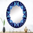 thumbnail image 1 of Designart "Fractal Flowers in Turquoise and White VII" Modern Geometric Round Wall Mirror - Modern Oval Printed Decorative Oversized Mirror - Multiple Color Options, 1 of 4