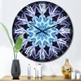 thumbnail image 1 of Designart "Fractal Flowers in Turquoise and White IV" Modern Geometric Oversized Wall Clock, 1 of 5