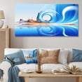 thumbnail image 1 of Designart "Fractal Fusion Blue and White Symphony II" Extra Large Abstract Wall Art - Modern Blue Abstract Fractal Living Room Canvas Art, 1 of 4