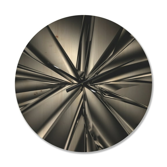 Designart 'Fractal Futuristic Crystal Background' Modern Wood Wall Clock