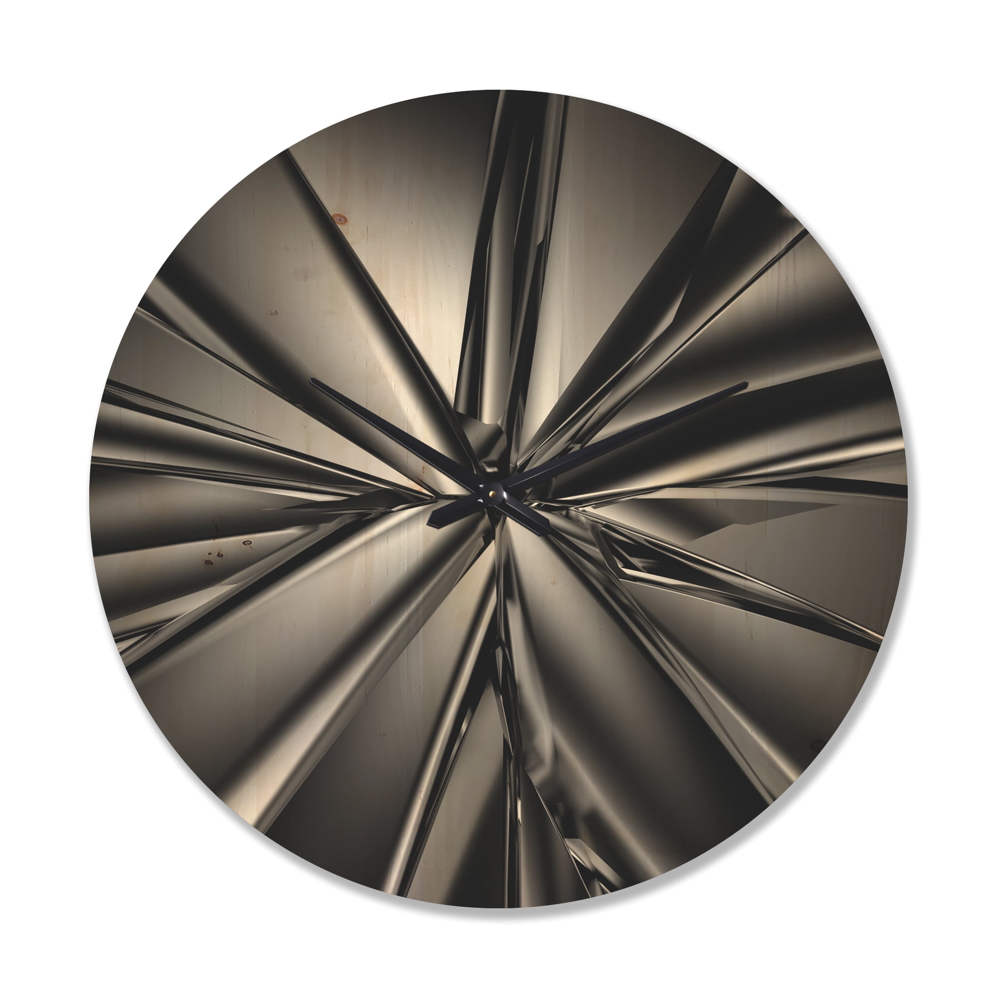 Designart 'Fractal Futuristic Crystal Background' Modern Wood Wall Clock
