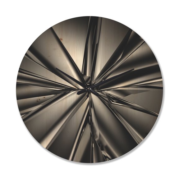 Designart 'Fractal Futuristic Crystal Background' Modern Wood Wall Clock