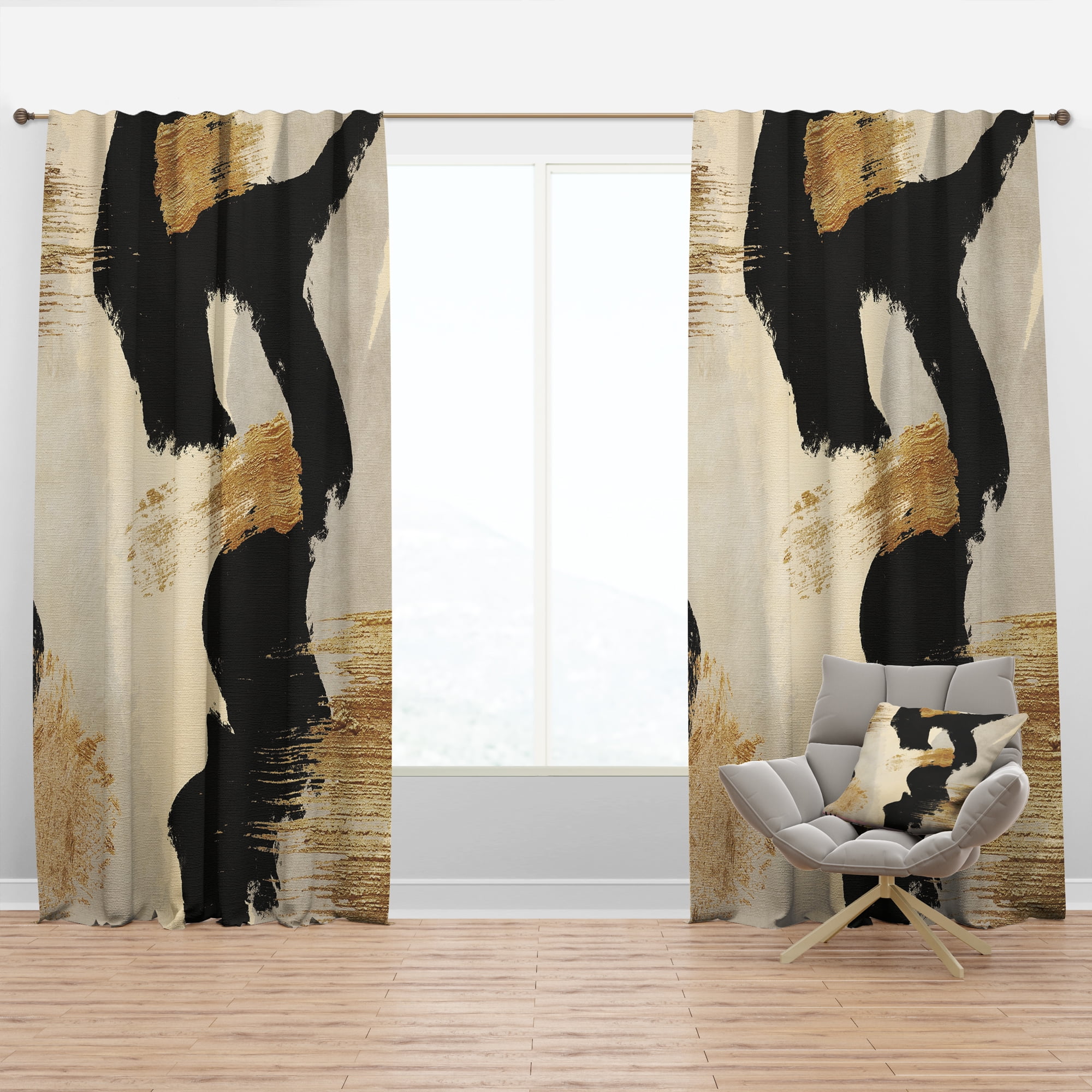 Designart 'Fractal Glam Collage II' Modern & Contemporary Blackout Curtain Panel