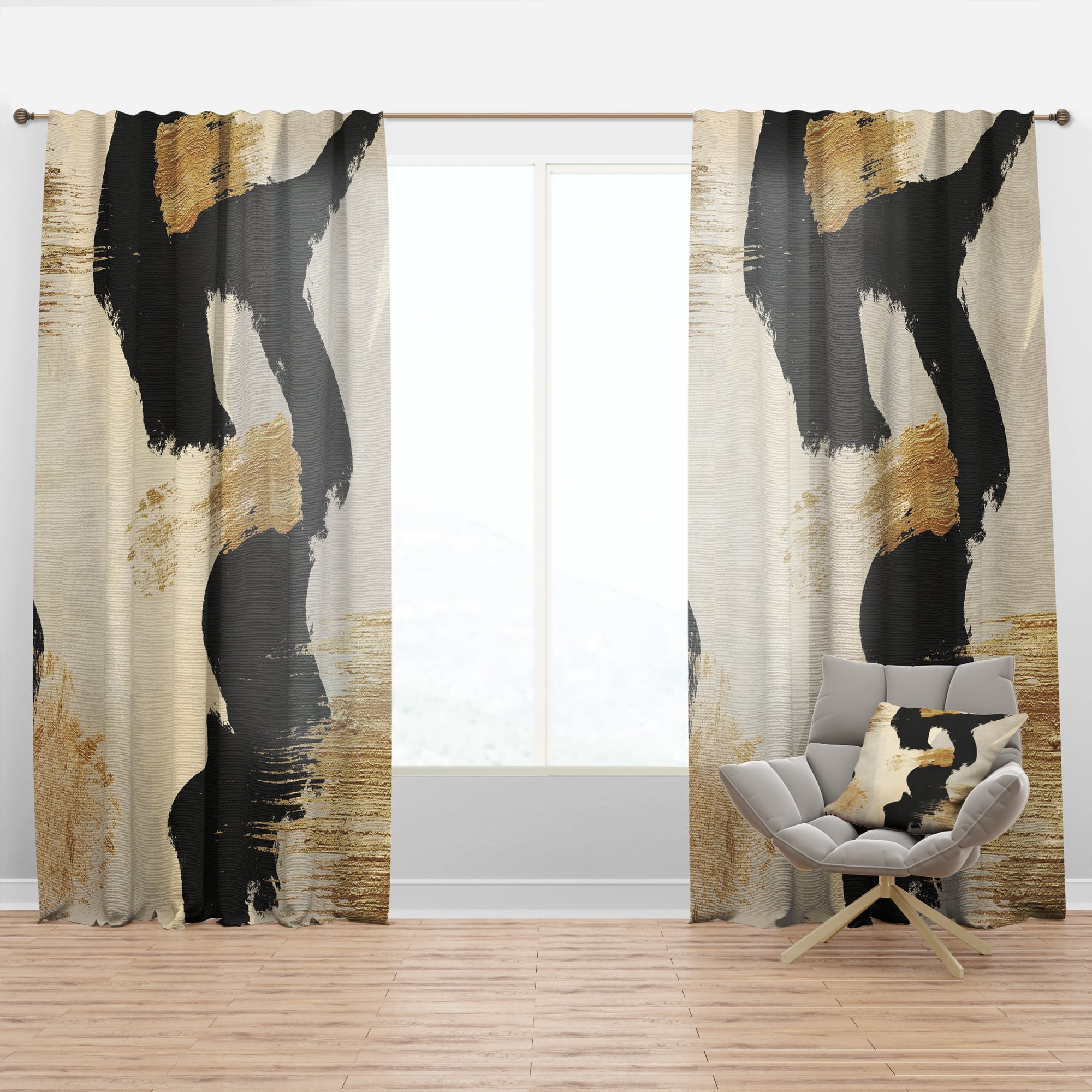 Designart 'Fractal Glam Collage III' Glam Curtain Panel