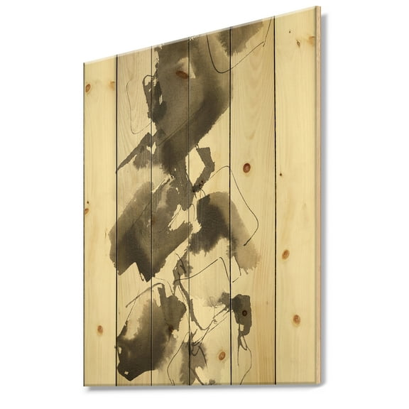 Designart 'Fractal Glam Square I' Modern & Contemporary Print on Natural Pine Wood
