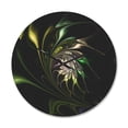 thumbnail image 1 of Designart 'Fractal Green Multi Colored Stained Glass' Modern Wood Wall Clock, 1 of 5