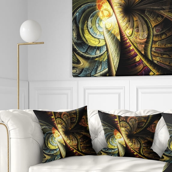 Designart Fractal Illustration - Abstract Throw Pillow - 18x18
