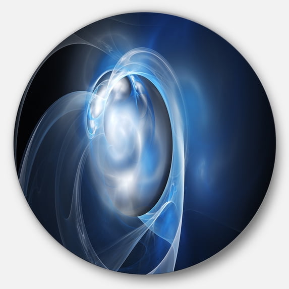 Designart 'Fractal Lighting in Dark Blue' Metal Wall Art