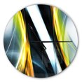 thumbnail image 1 of Designart 'Fractal Lines Yellow White ' Modern wall clock, 1 of 3