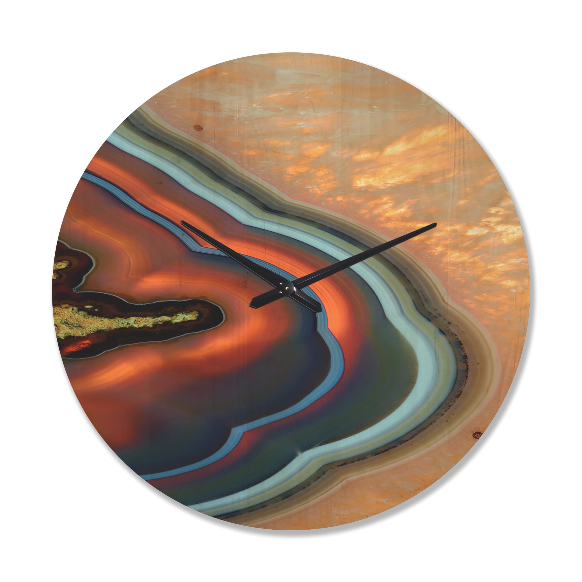 Designart 'Fractal Mineral Texture ' Modern Wood Wall Clock