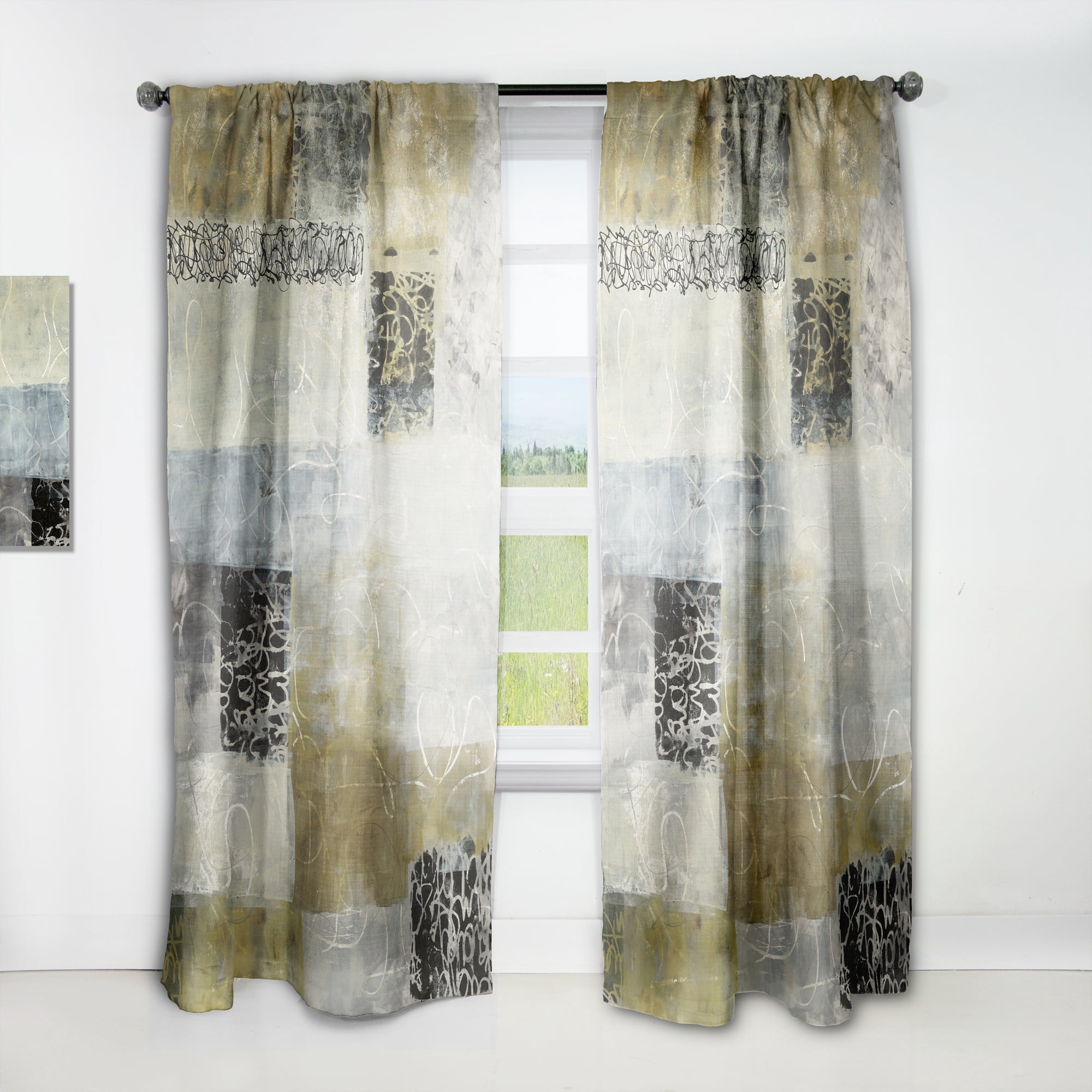 Designart 'Fractal Multicolor Twin City' Glam Curtain Panel