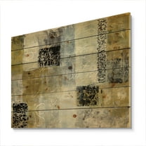 Designart 'Fractal Multicolor Twin City' Glam Print on Natural Pine Wood