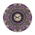 thumbnail image 1 of Designart 'Fractal Pattern Purple with Circles ' Modern Wood Wall Clock, 1 of 5