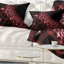Designart Fractal Purple Dense Stripes - Contemporary Throw Pillow - 12x20