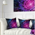 thumbnail image 1 of Designart Fractal Purple Rose Flower - Floral Throw Pillow - 18x18, 1 of 5