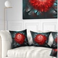thumbnail image 1 of Designart Fractal Red N Blue Flower - Floral Throw Pillow - 16x16, 1 of 5
