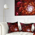 thumbnail image 1 of Designart Fractal Red and Yellow Flower - Floral Throw Pillow - 18x18, 1 of 1